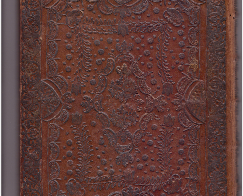 Einband mit symbolischem Lilienfeld