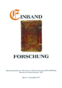 Einbandforschung Heft 1 Titel Einbandforschung Heft 1