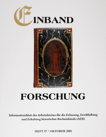 Einbandforschung Heft 37 Titel Einbandforschung Heft 37